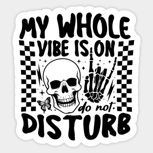 "Do Not Disturb" Skull Sticker